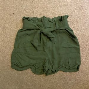 green high waist shorts